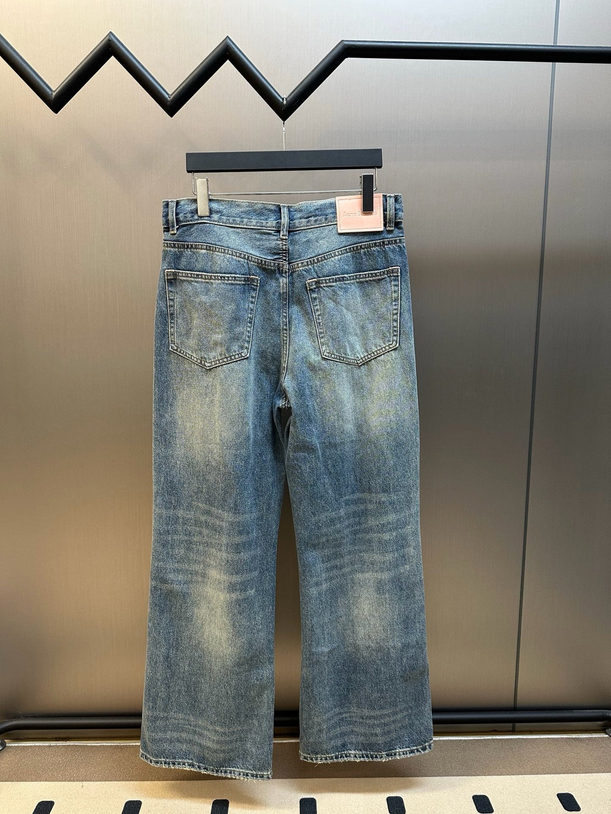 Blue Denim Faded Wide-Leg - Men's