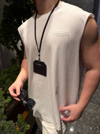 Schwarz-weißes Tanktop für Herren