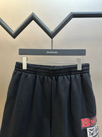 Schwarze Kordelzug-Hose aus Baumwolle – Herren