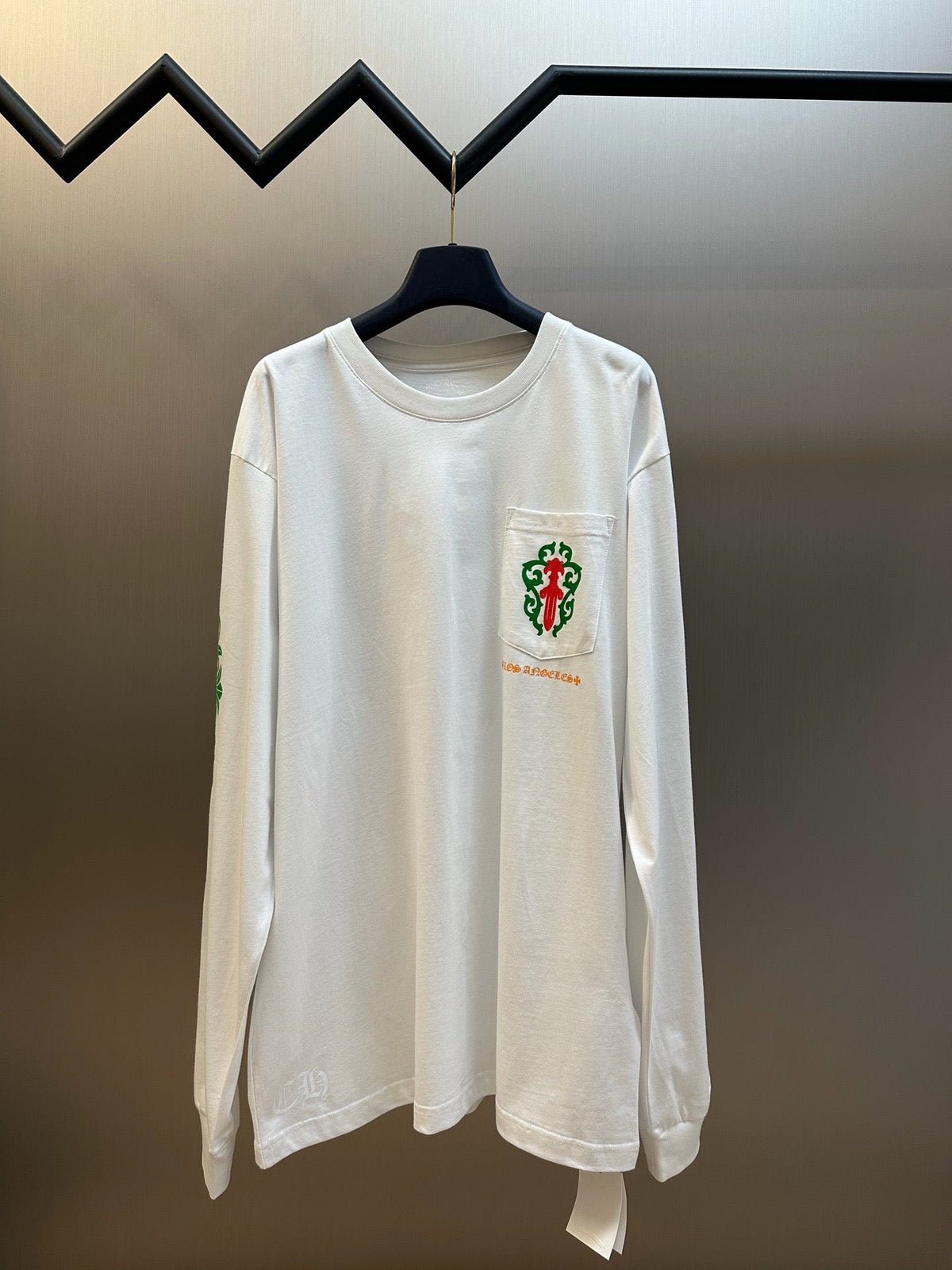 Cream Cotton Crest Long-Sleeve - Men's