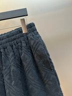 Navy Jacquard Textured Drawstring - Men's