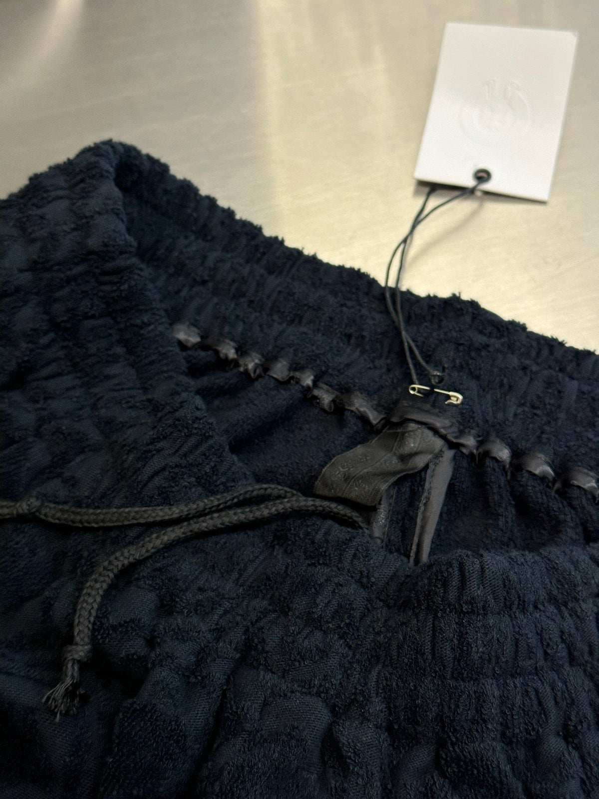 Navy Jacquard Textured Drawstring - Men's
