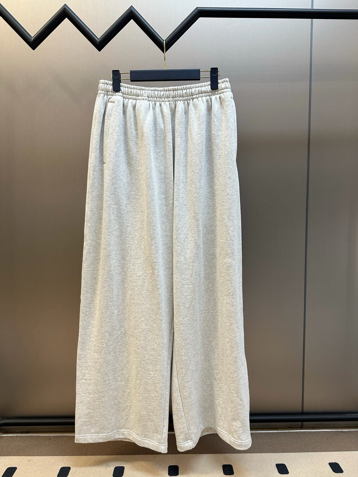 Grey Cotton Elasticated Wide-Leg - Men's