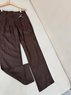 Brown Leather Plain Wide-Leg - Men's