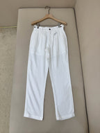 Brown Leather Plain Wide-Leg - Men's