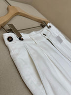 Brown Leather Plain Wide-Leg - Men's