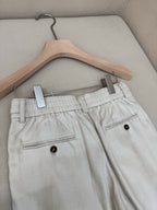 Brown Leather Plain Wide-Leg - Men's