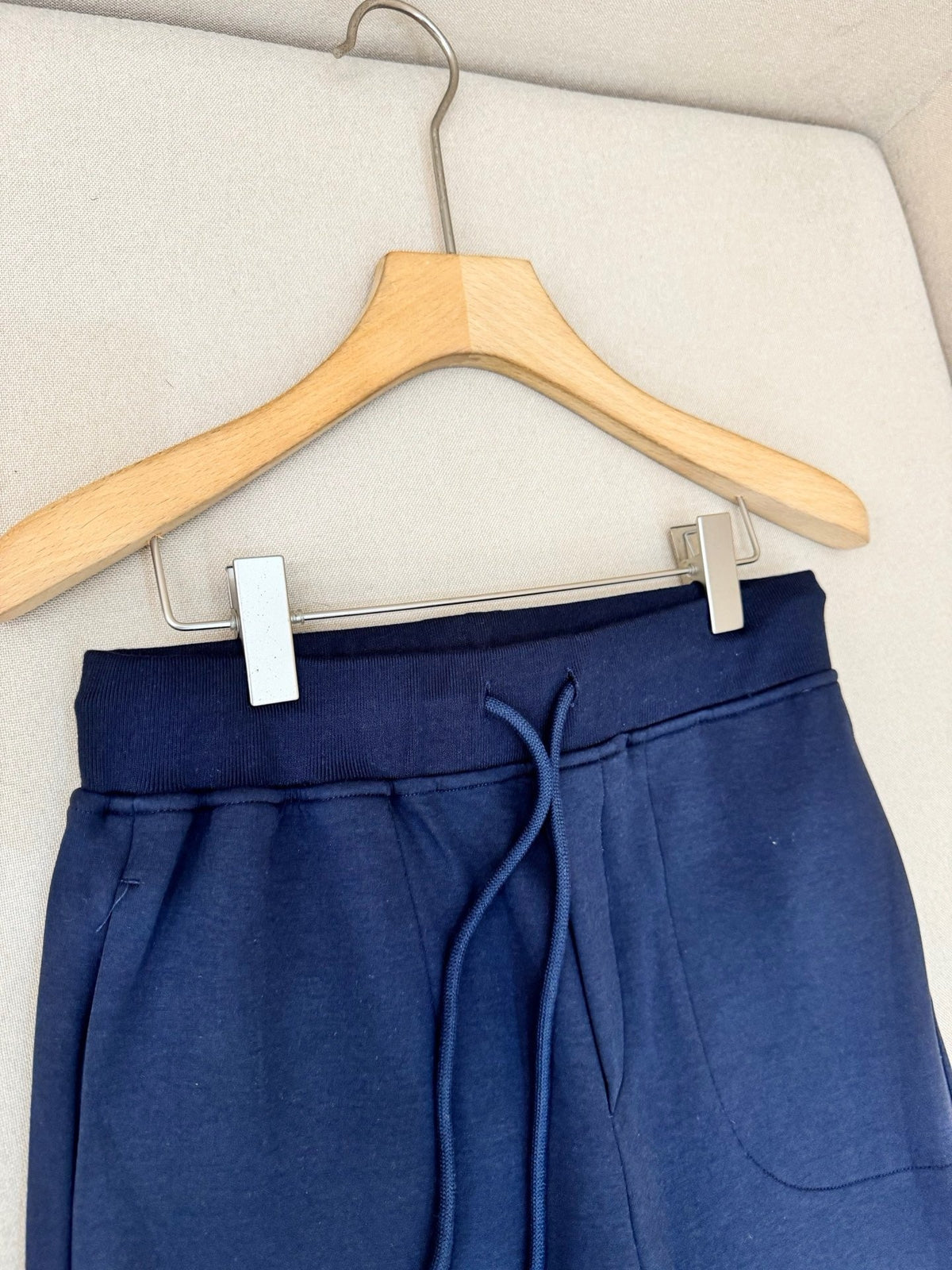 Navy Cotton Contrast Stripe Straight - Men's