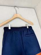 Navy Cotton Contrast Stripe Straight - Men's