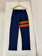 Navy Cotton Contrast Stripe Straight - Men's