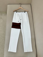 Navy Cotton Contrast Stripe Straight - Men's