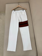 Navy Cotton Contrast Stripe Straight - Men's