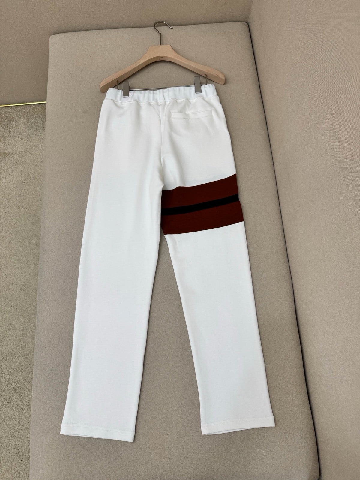 Navy Cotton Contrast Stripe Straight - Men's