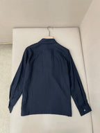 Weißes Baumwoll-Langarmshirt mit Tasche – Herren
