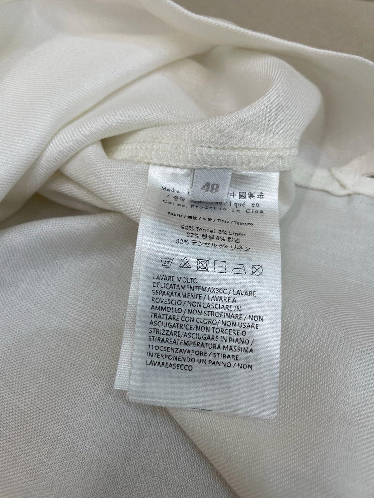 Weißes Baumwoll-Langarmshirt mit Tasche – Herren