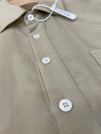 Weißes Baumwoll-Langarmshirt mit Tasche – Herren