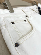 White Denim Motif Straight - Women's