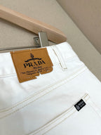 White Denim Motif Straight - Women's