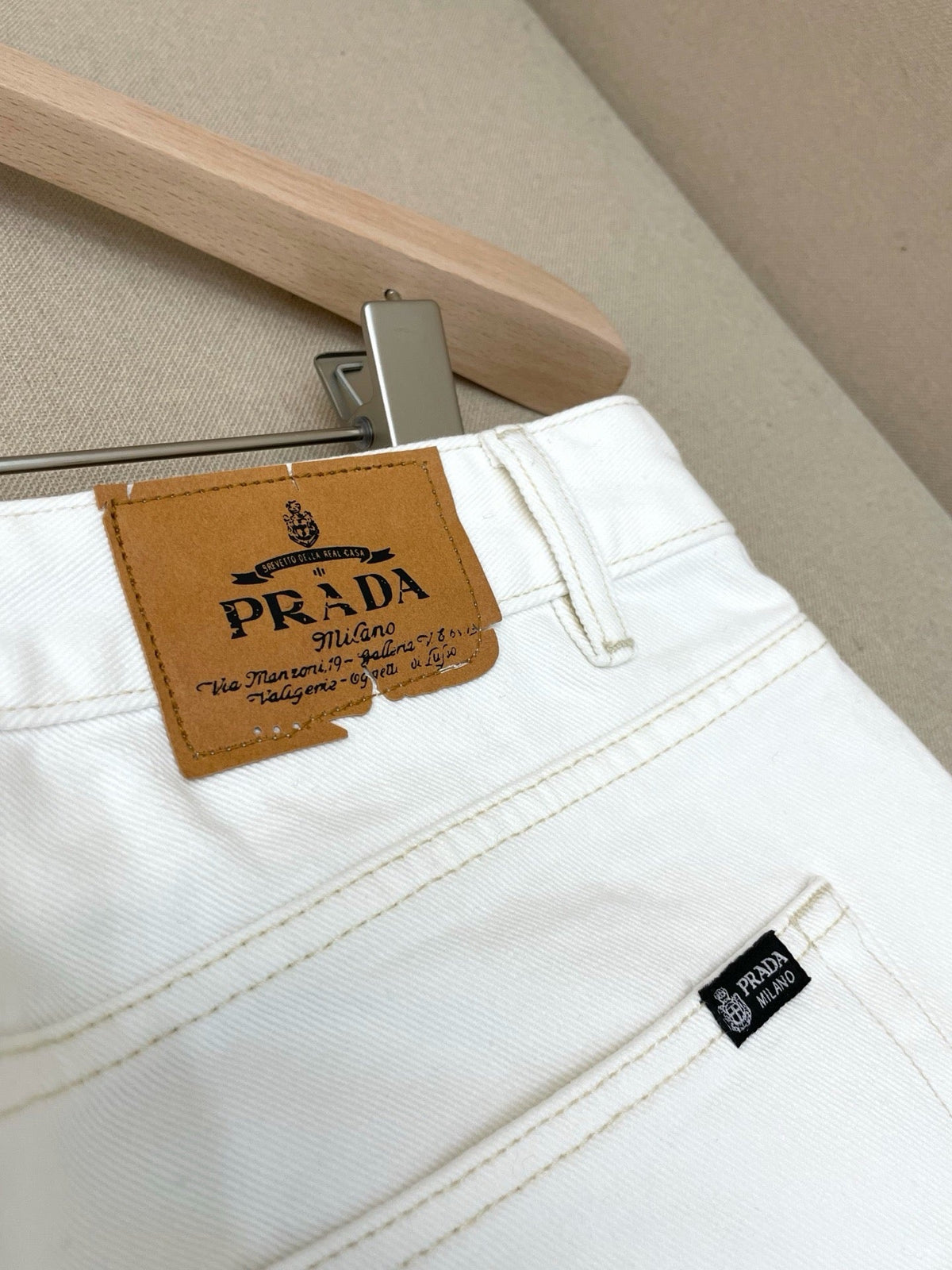 White Denim Motif Straight - Women's