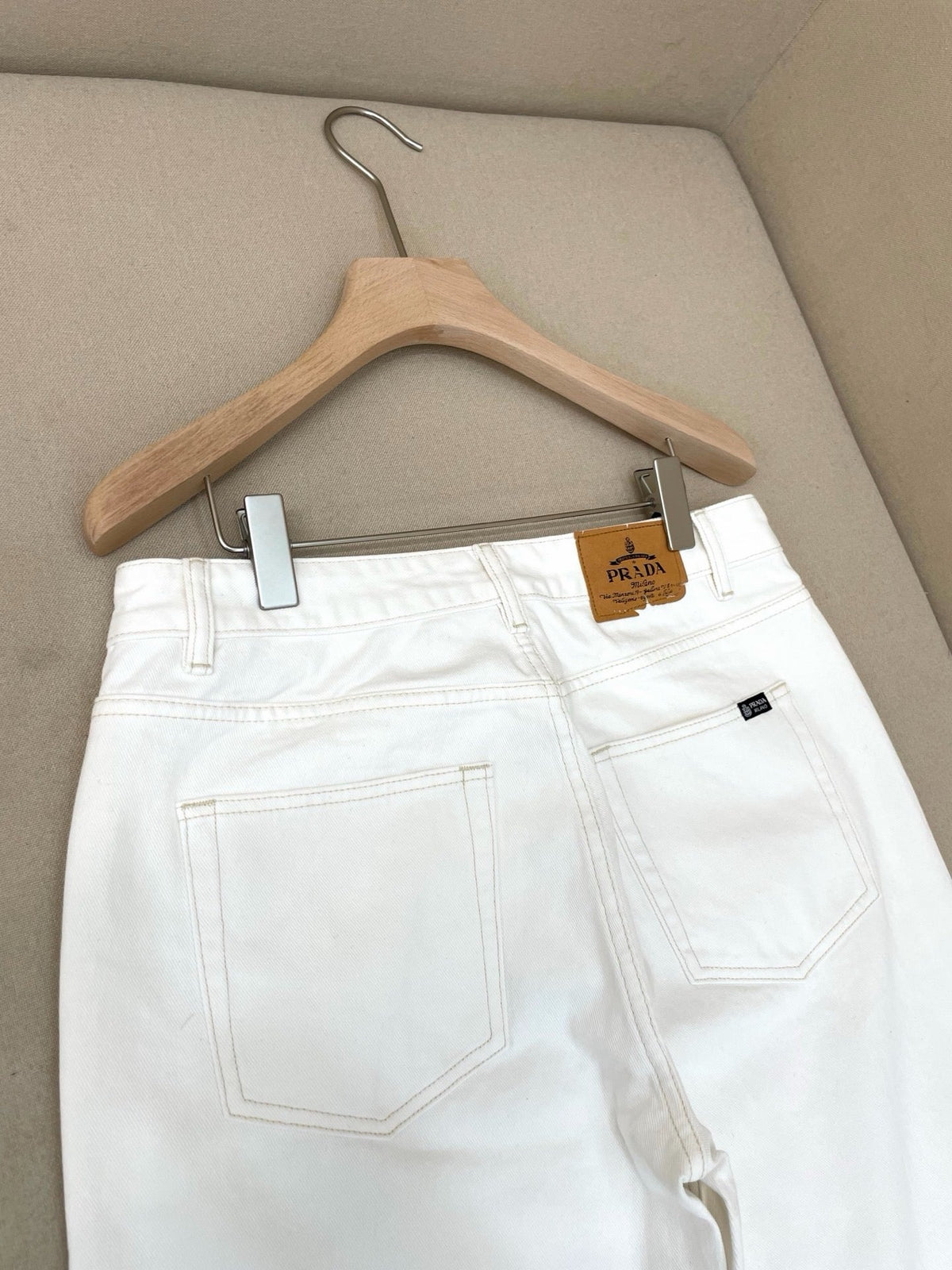 White Denim Motif Straight - Women's