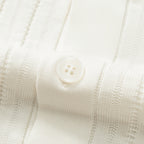 Schwarzes Strickhemd mit goldenen Knöpfen und kurzen Ärmeln – Herren