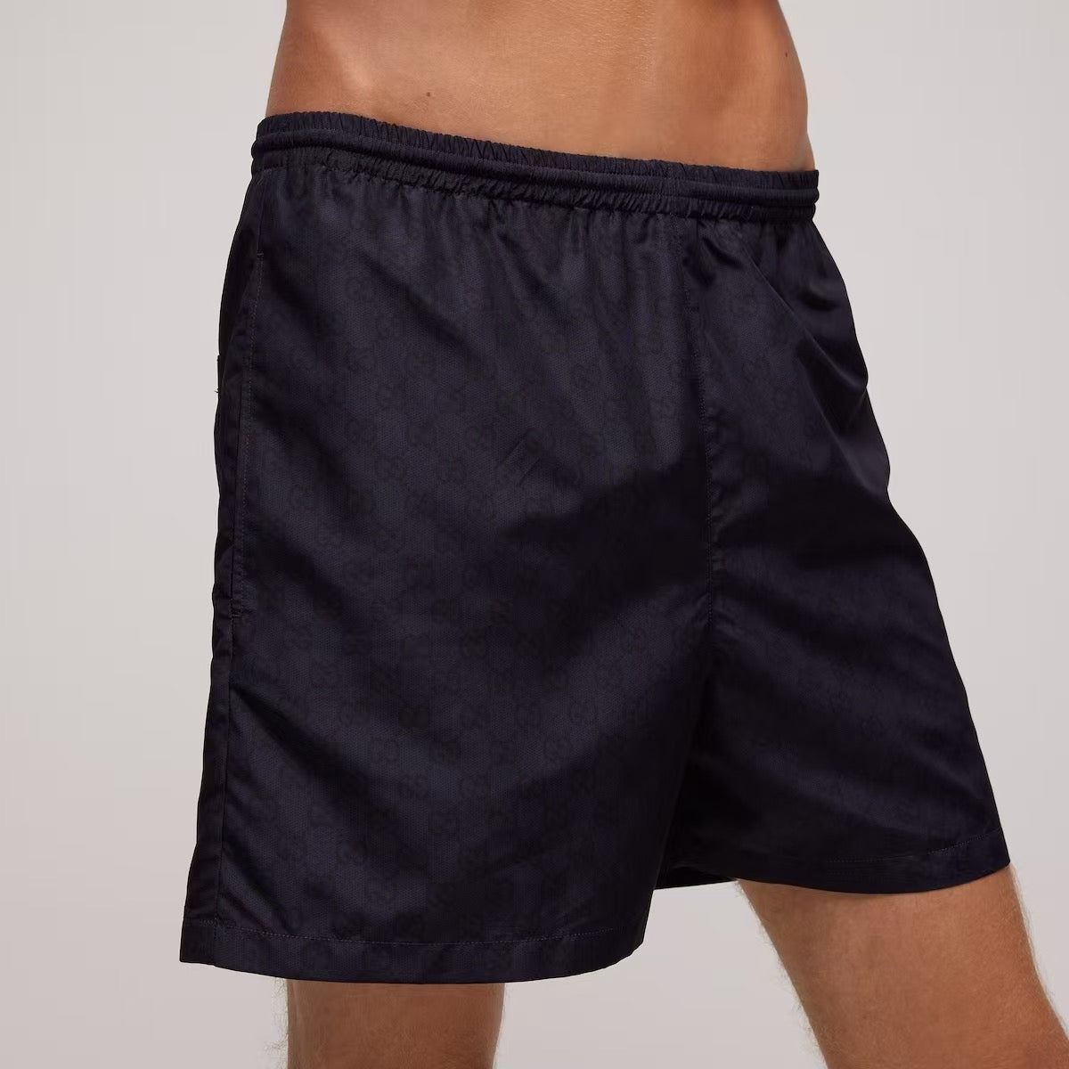 Schwarze Nylon-Sporthose mit Seitenstreifen – Herren