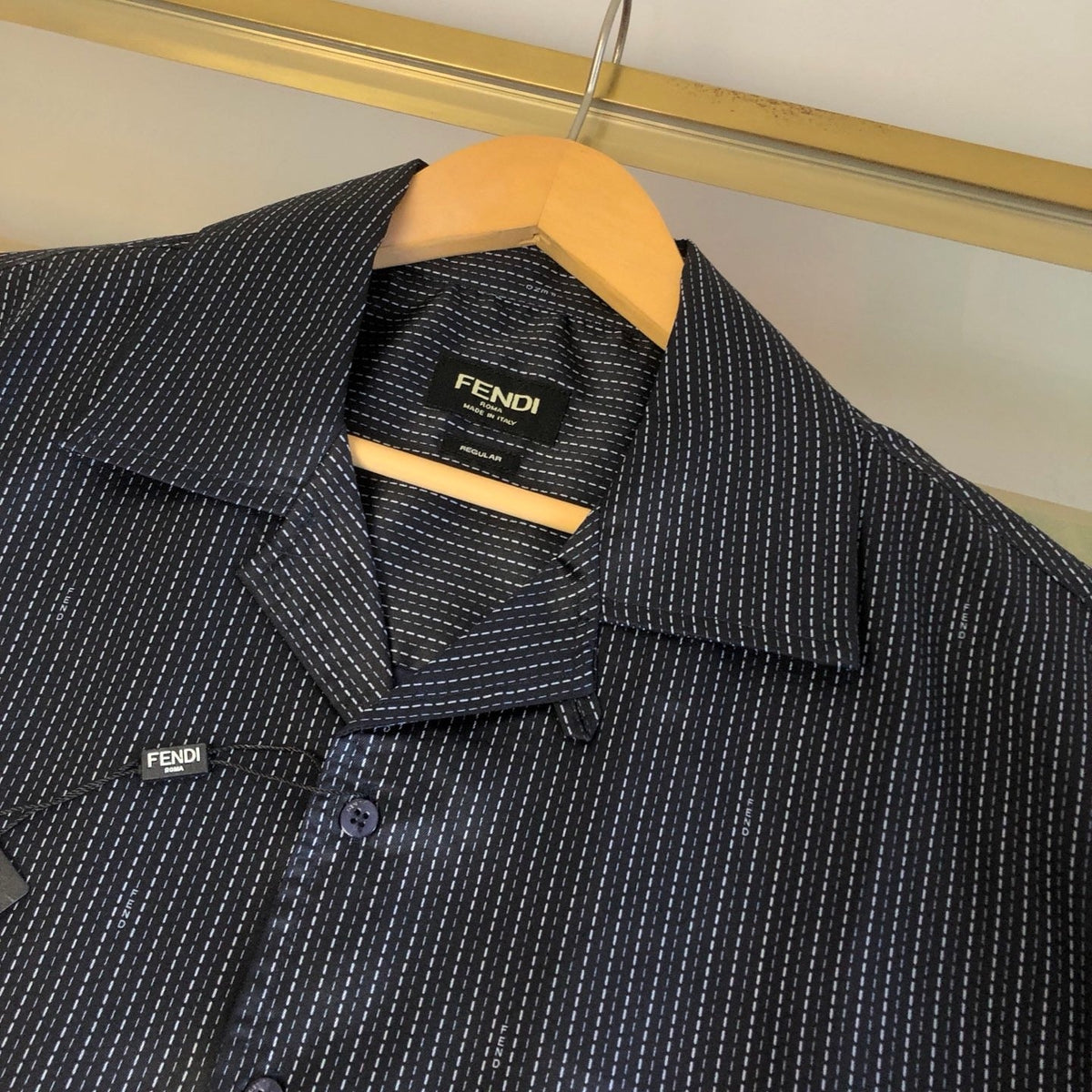 Marineblauer Cord, unifarben, Kurzarm - Herren