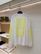 White Cotton Neon Sleeve Long-Sleeve - Men's