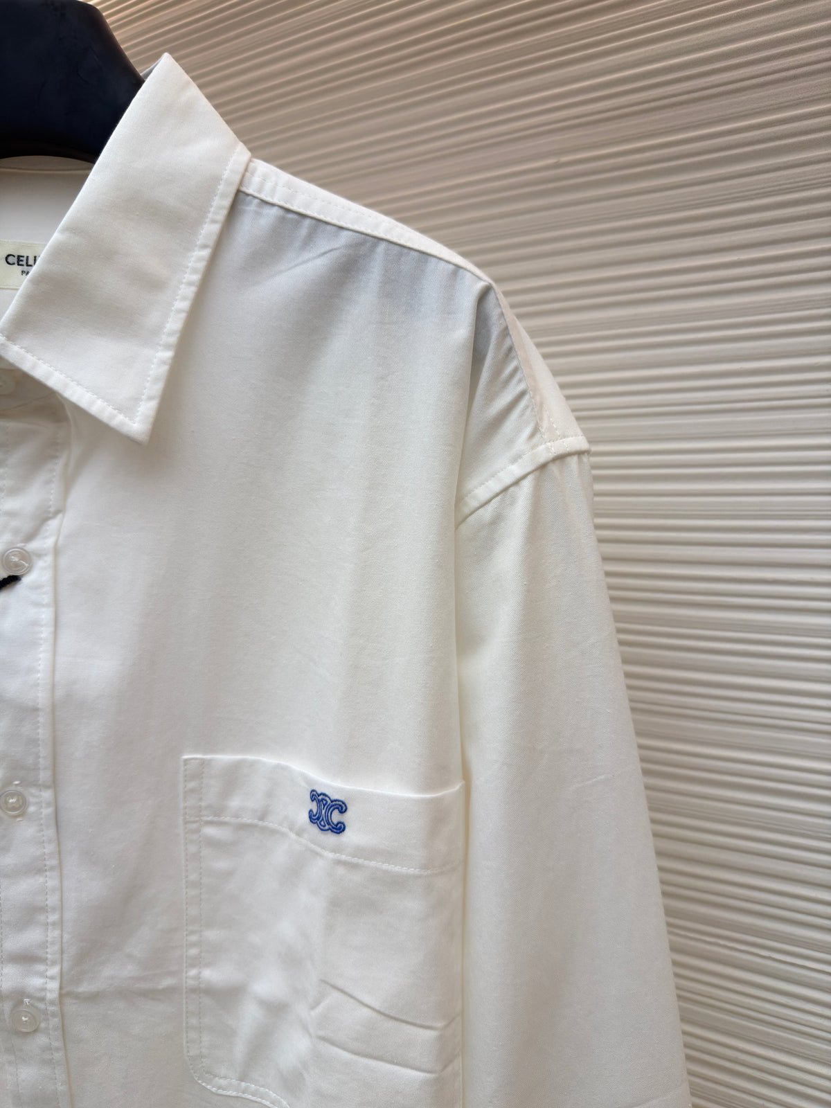 Weißes schlichtes Langarmshirt aus Baumwolle – Herren