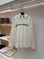 Cremefarbener Pullover mit Text-Logo aus Baumwolle – Herren