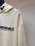 Cremefarbener Pullover mit Text-Logo aus Baumwolle – Herren