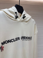 Cremefarbener Pullover mit Text-Logo aus Baumwolle – Herren