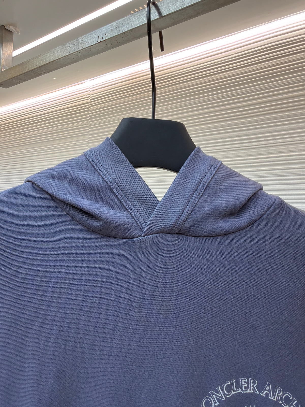 Blue Cotton Embroidered Pullover - Men's