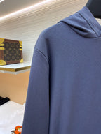 Blauer bestickter Pullover aus Baumwolle – Herren