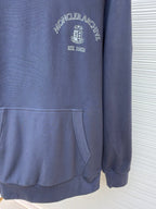 Blauer bestickter Pullover aus Baumwolle – Herren