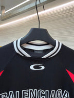 Marineblaues Jersey-Shirt mit Zahlen und langen Ärmeln – Herren