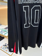 Marineblaues Jersey-Shirt mit Zahlen und langen Ärmeln – Herren