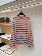 Rosa gestreiftes Langarmshirt aus Baumwolle – Herren