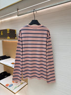 Rosa gestreiftes Langarmshirt aus Baumwolle – Herren
