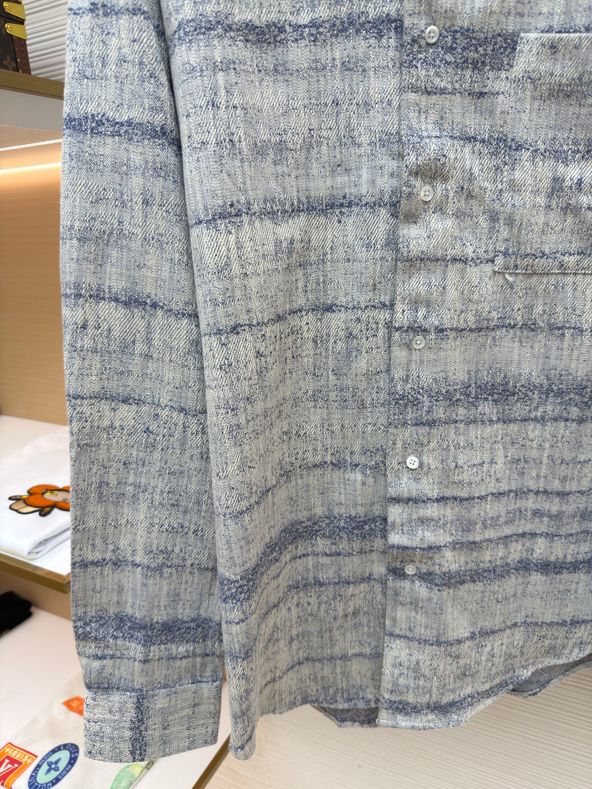 Graues Flanell-Karohemd Langarm – Herren