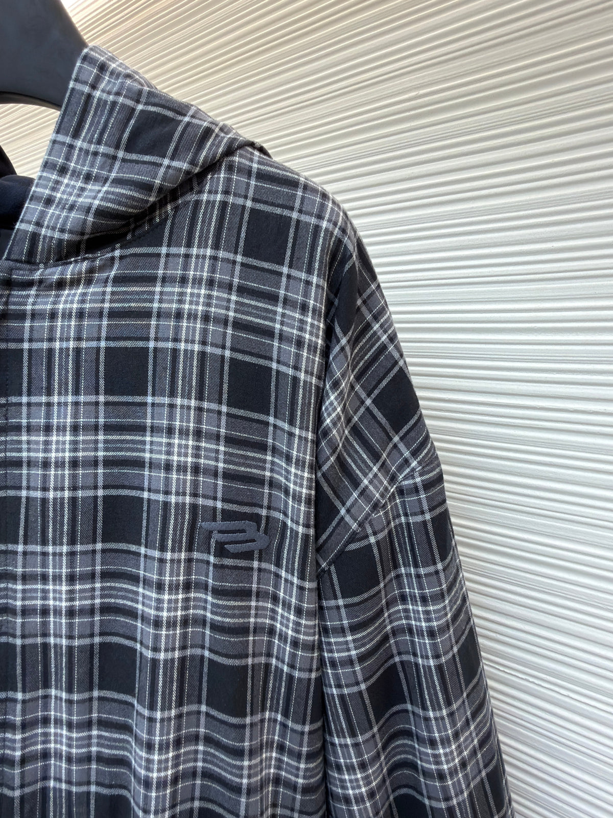 Schwarzes Flanell-Hemd im Karodesign – Herren