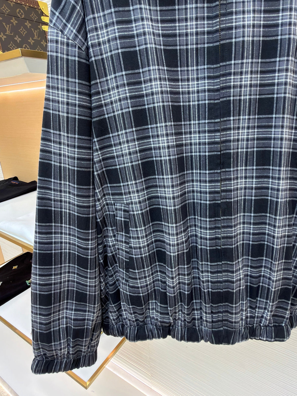 Schwarzes Flanell-Hemd im Karodesign – Herren