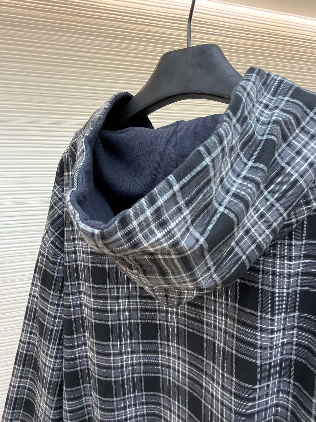Schwarzes Flanell-Hemd im Karodesign – Herren