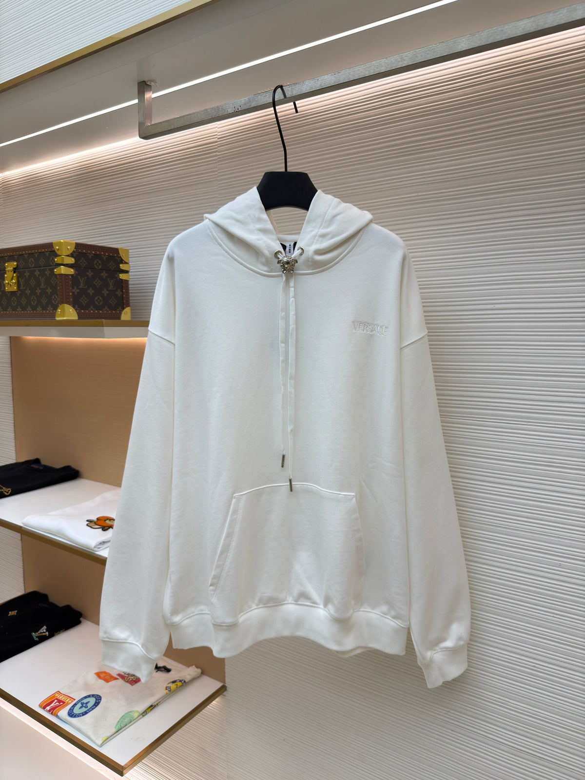 Black Cotton Plain Pullover - Men's
