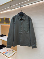 Graues Overshirt aus Baumwolle mit Taschen - Herren