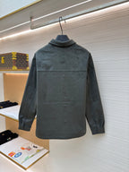 Graues Overshirt aus Baumwolle mit Taschen - Herren