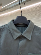 Graues Overshirt aus Baumwolle mit Taschen - Herren