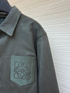 Graues Overshirt aus Baumwolle mit Taschen - Herren