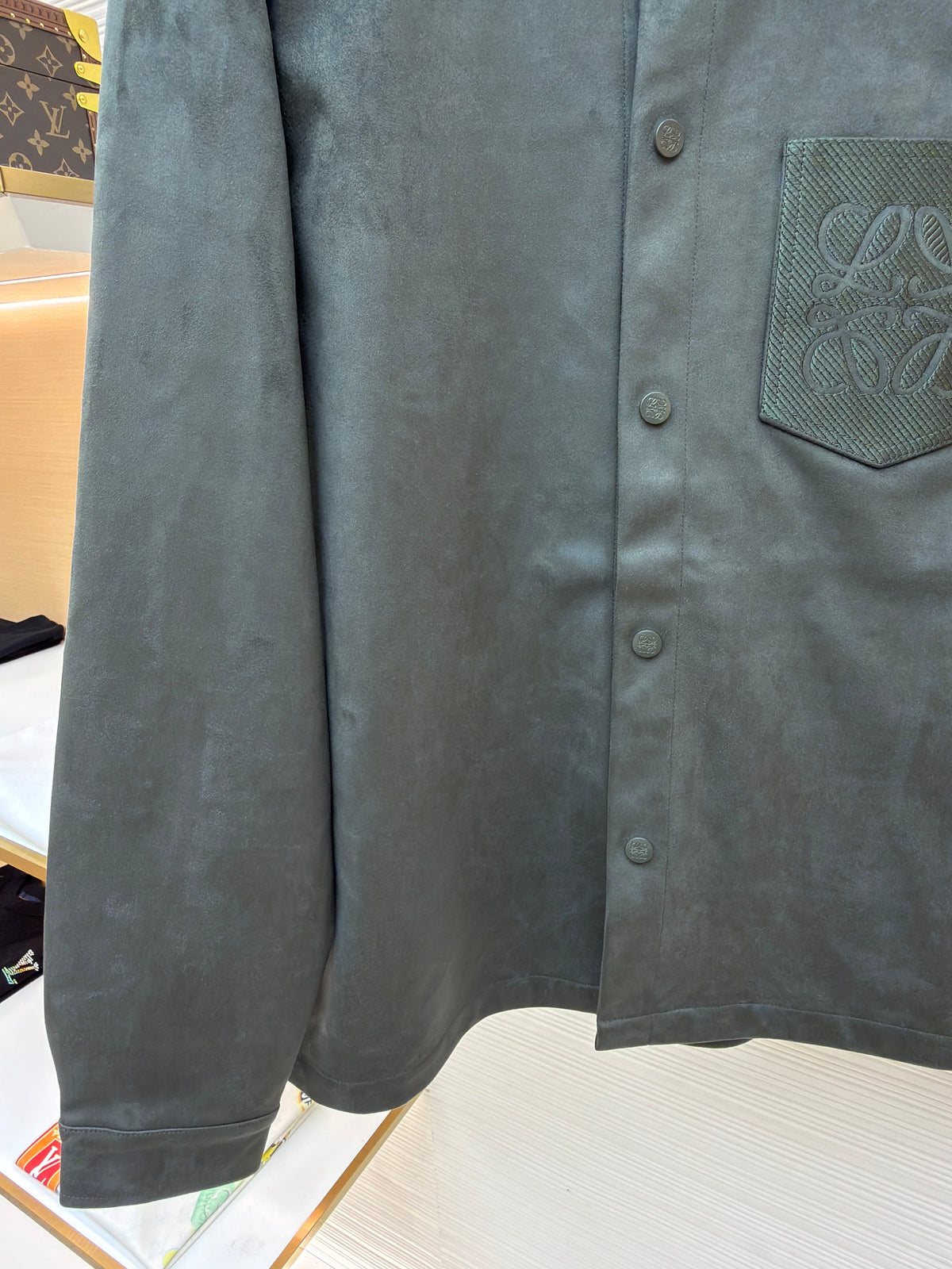 Graues Overshirt aus Baumwolle mit Taschen - Herren
