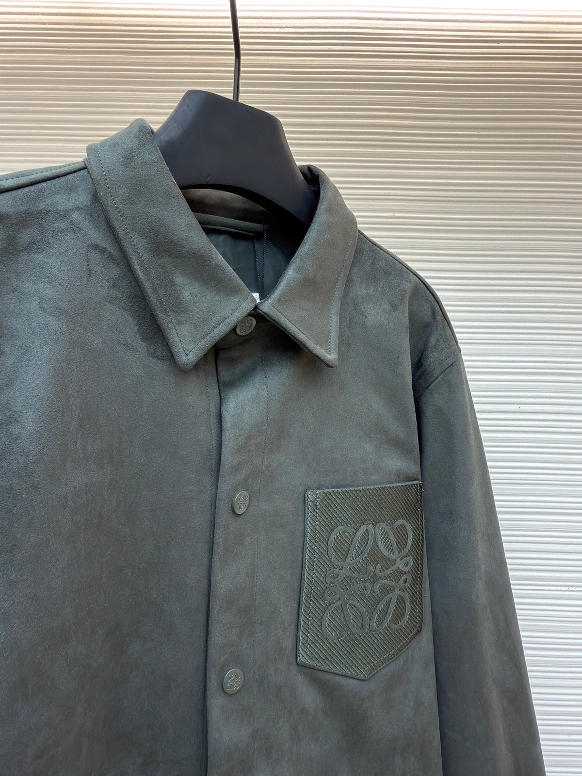 Graues Overshirt aus Baumwolle mit Taschen - Herren